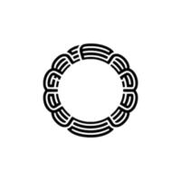 Minimalist Circular with Geometric Black Lines on White. vector
