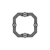 Geometric Floral Frame on Gradient Background Minimalist. vector