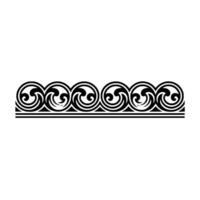 Black Wave Pattern Border on White Background Decorative Element. vector
