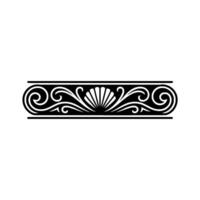 Decorative Black and White Scroll Ornament - Elegant. vector