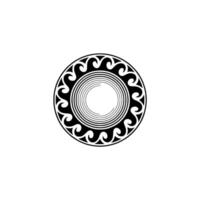 Abstract Decorative Circle Element Black White. vector