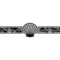Elegant Sea Shell Ocean Border Illustration. vector