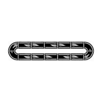 Decorative Black Silver Bamboo-Style Border Element on Gradient Background. vector