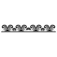 Decorative Wave Border with Shells - Elegant Black. vector