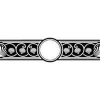 Elegant Seashell Border , Black and White, Template. vector