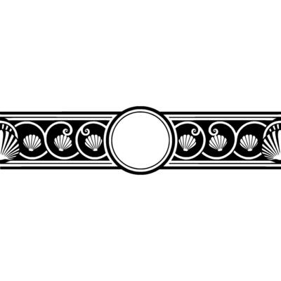 Elegant Seashell Border , Black and White, Template.