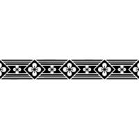 Elegant Floral Border, Japanese Style, Black and White, Decorative Element. vector