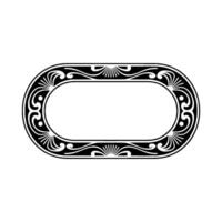 Elegant Oval Frame with Ornate Decorative Elements. vector