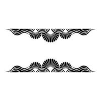 Decorative Black Floral Border Elements on Gray Background. vector