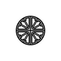 Geometric Mandala Black Circular on White Background. vector