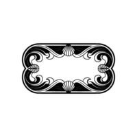 Elegant Ornate Scroll Frame with Shell and Leaf Accents. vector