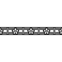 Minimalist Floral Border in Black on White. vector