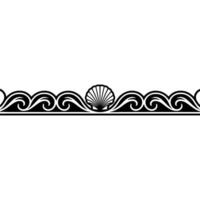 Elegant Seashell Border - , Black White, Minimalist Decor. vector