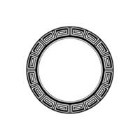 Geometric Greek Key Circle on White Background. vector