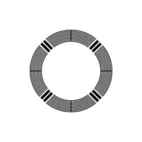 Minimalist Geometric Circle with Black Lines, Modern Aesthetic. vector