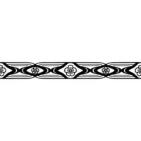 Art Deco Floral Border - Elegant Black and White Pattern. vector