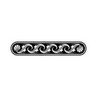 Elegant Black and White Wave and Shell Border. vector