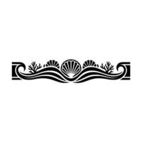 Elegant Ocean Border Seashells, Waves Coral. vector