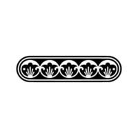 Decorative Floral Border, Black and White. vector