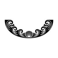 Elegant Black Scrollwork Arch Element, Illustration. vector