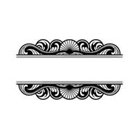 Art Deco Ornament, Black and White Frame, Elegant. vector