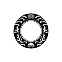 Circular Ocean Frame - Decorative Shells, Seaweed, Illustration. vector