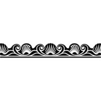 Elegant Black White Shell Border Decorative Motif. vector