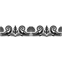 Elegant Black Border Classical Scroll Shell Motifs. vector