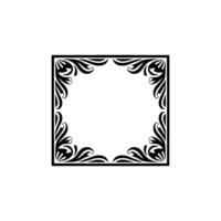 Elegant Black and White Corner Frame Illustration. vector