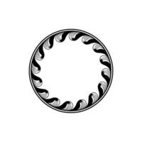 Elegant Black White Ornamental Circle Frame, Decorative Border. vector