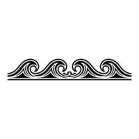 Ornate Wave Border Black Decorative Element. vector