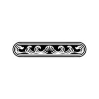 Elegant Black Scrollwork Bar Decorative Element. vector