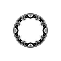 Elegant Black and White Circular Decorative Frame, Minimalist. vector