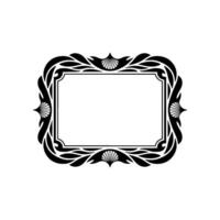 Elegant Art Deco Frame with Decorative Foliage, Illustration. vector