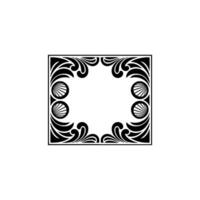 Art Deco Black White Decorative Frame, Elegant Border, Blank Space. vector
