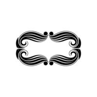 Elegant Black Frame Ornament on White Background, Decorative Swirls. vector