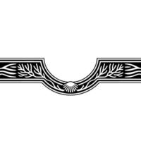 Black and White Ornamental Border with Seashell. vector