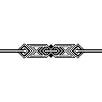 Geometric Border Element with Arrows, Decorative in Black on White, Illustration. vector