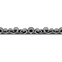 Elegant Black Decorative Border with Swirls and Shell Motif. vector