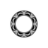 Decorative Circular Frame with Floral Elements on White Background. vector
