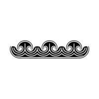 Decorative Wave Border in Black and White. vector