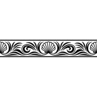Ornamental Seashell Border Black White. vector