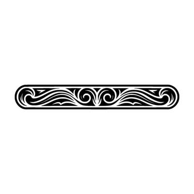 Elegant Ornamental Scroll Border , Black and White.