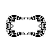 Decorative Art Deco Frame, Black White. vector