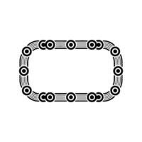 Retro Geometric Rectangular Frame with Ornate Border - Minimalist. vector