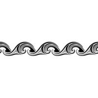 Black Wave Border , Abstract Ornament on Gradient Background. vector
