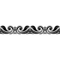 Elegant Black Ornamental Border with Swirls and Leaves. vector