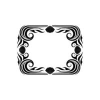 Elegant Black Seashell Frame on Gradient Background. vector