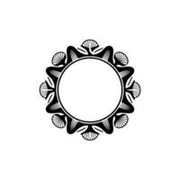 Elegant Circular Frame with Floral Accents on Gradiated Background. vector