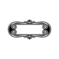 Elegant Art Nouveau Frame Black Ornamental on White Background. vector